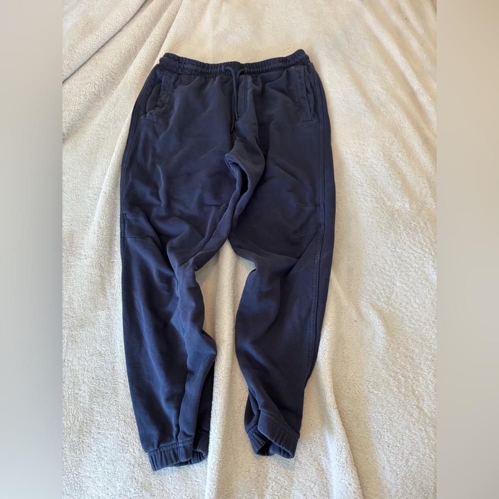 Gymshark Joggers Sweatpants, Navy, Men’s Size Large, back pocket, 100% cotton
